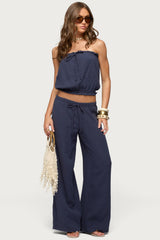 Viktoria Wide Leg Gauze Trousers