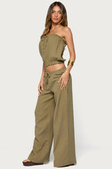 Viktoria Wide Leg Gauze Trousers