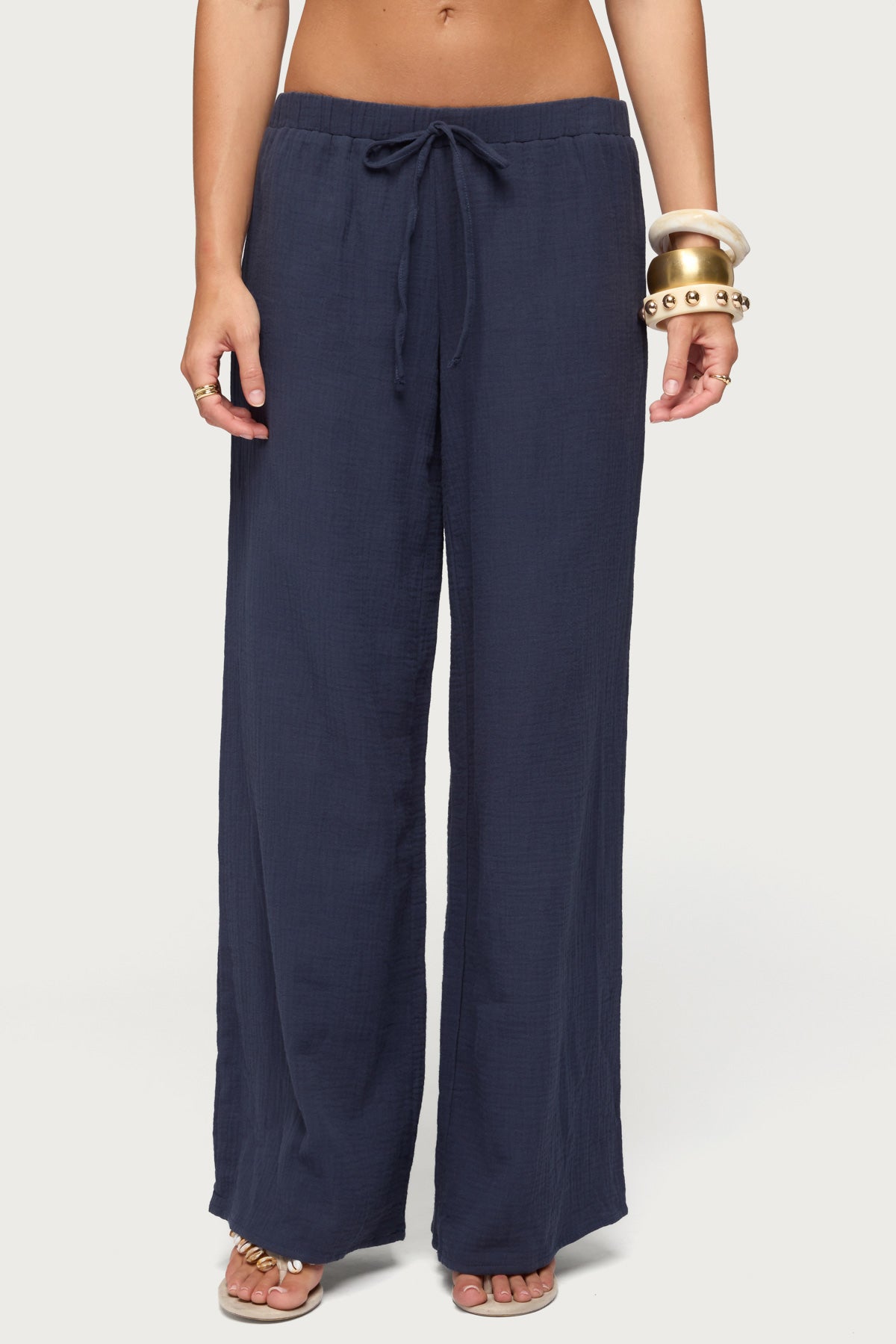 Viktoria Wide Leg Gauze Trousers