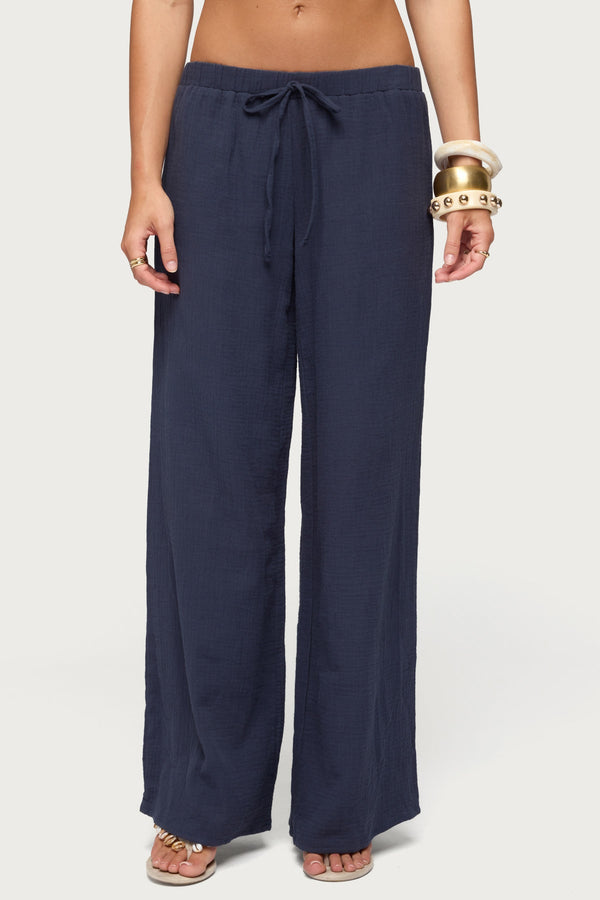 Viktoria Wide Leg Gauze Trousers