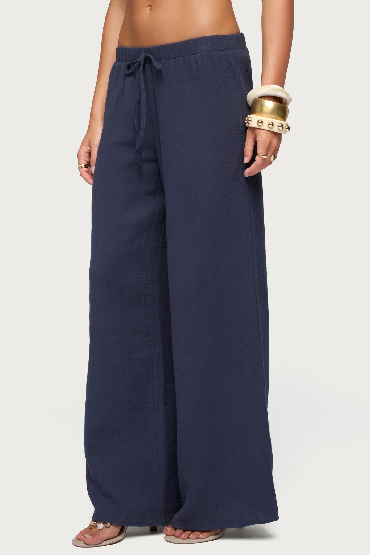 Viktoria Wide Leg Gauze Trousers