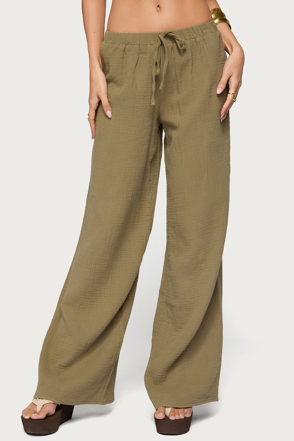 Viktoria Wide Leg Gauze Trousers