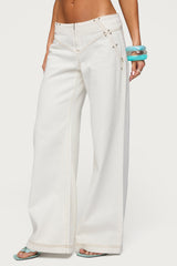Kianni Low Rise Wide Leg Jeans