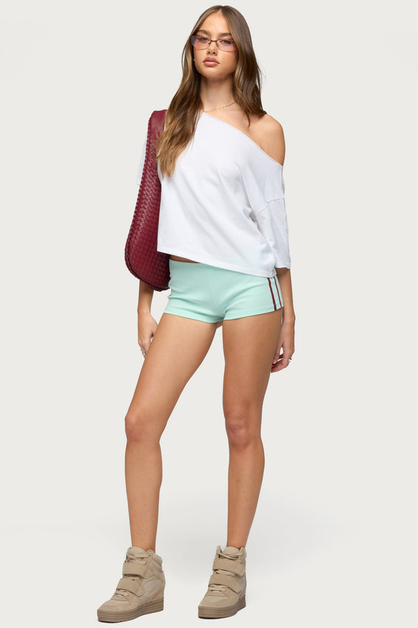 Yolenna Contrast Stripe Micro Shorts