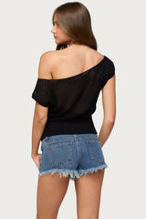 Cyra Floral Knit Off Shoulder Top