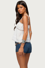 Mable Lacey Straight Neck Tank Top