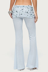 Zephyra Bead & Sequin Foldover Trousers