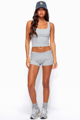 Audrea Ribbed Foldover Biker Shorts