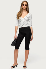 Katey V Neck Polka Dot Top