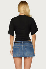 Sully Iridescent Button Wrapped Top