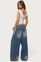 Royan Cowl Neck Drawstring Top