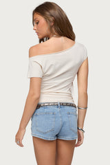 Rosa Off Shoulder Cutout Tie Top