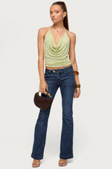 Solena Backless Chain Cowl Neck Top