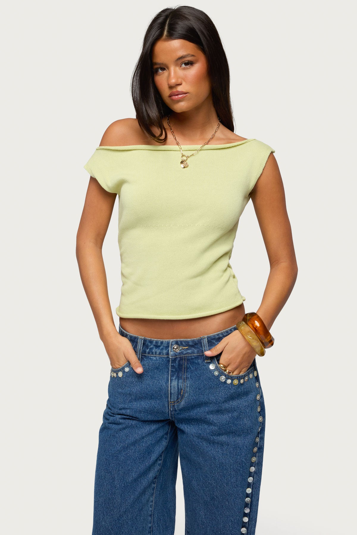 Lauria Off Shoulder Knit Top