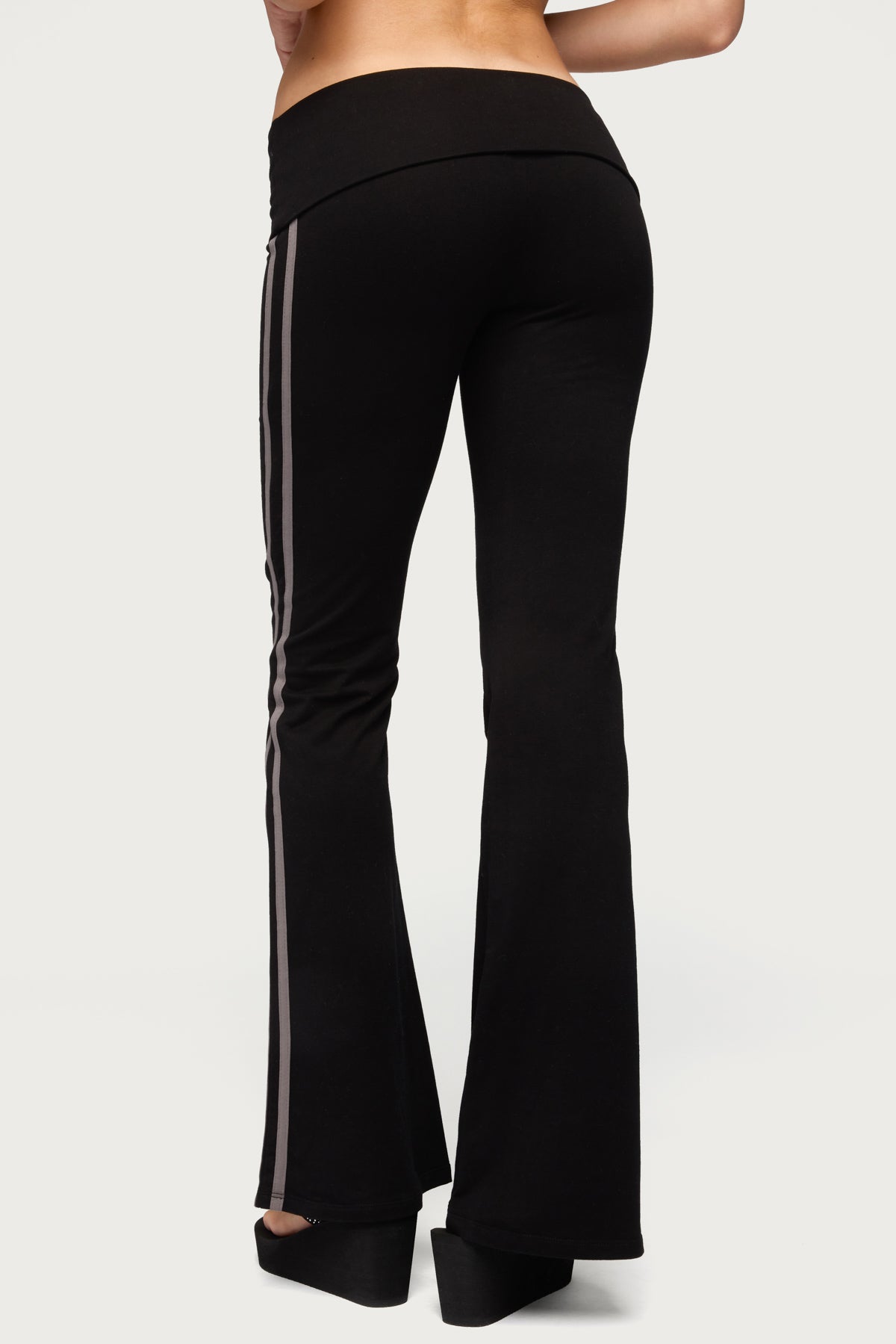 Charly Foldover Stripey Flared Trousers