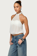 Sheer Built In Bra Bubble Top