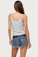 Alethea Striped Scoop Neck Tank Top