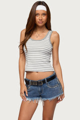 Alethea Striped Scoop Neck Tank Top