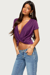 Addie Deep V Twist Front Top