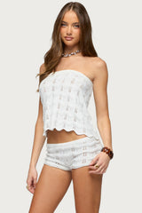 Isola Strapless Crochet Top