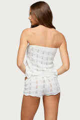 Isola Strapless Crochet Top