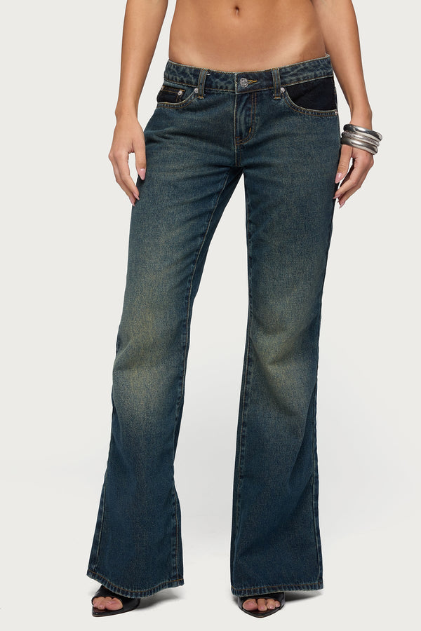 Tatem Lacey Low Rise Flared Jeans