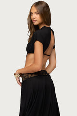 Kaylea Tie Front Backless Crop Top