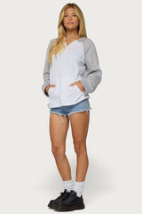 Jozie Contrast Raglan French Terry Hoodie