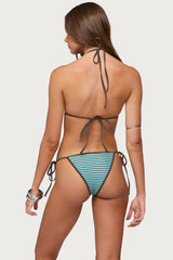 Ilona Reversible Striped Triangle Bikini Top