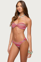 Livy Zigzag Crochet Bandeau Bikini Top