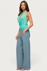 Sephie Stud Cowl Neck Halter Top
