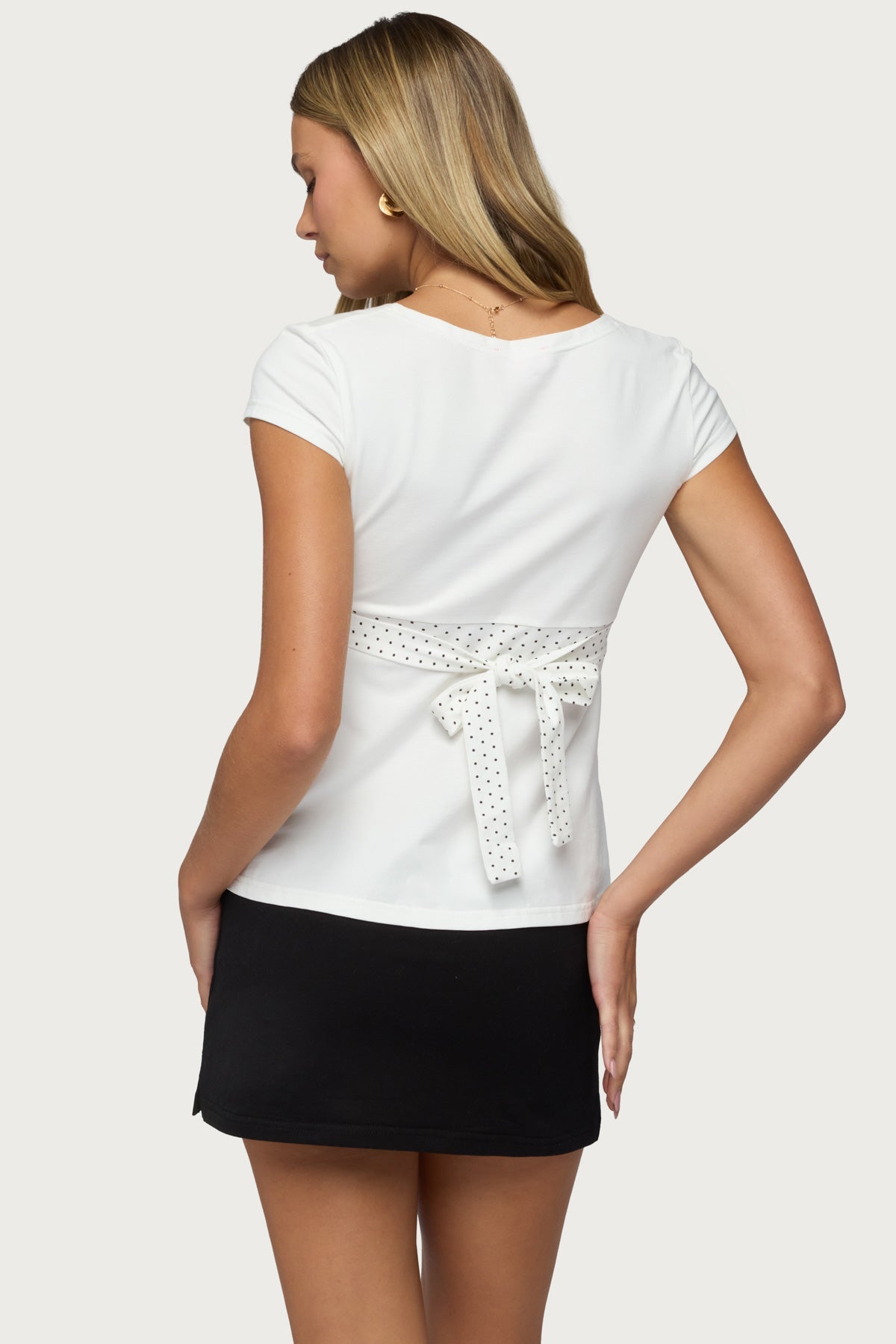 Indygo Polka Dot V Neck Top