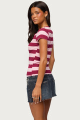 Rhianon Striped Henley Top