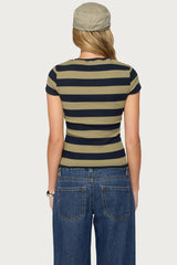 Rhianon Striped Henley Top