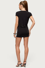 Sid Deep Cowl Neck Mini Dress