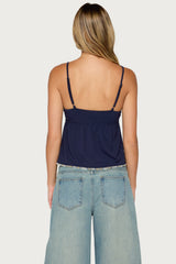 Grazi Contrast Stitch Babydoll Tank Top