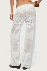 Milaya Sheer Crochet Straight Leg Pants