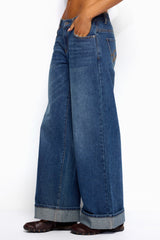 Gatz Cuffed Low Rise Wide Leg Jeans