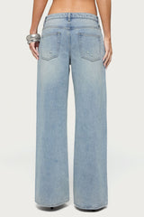 Ellah Distressed Low Rise Baggy Jeans