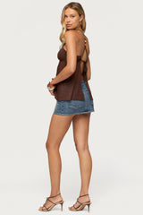 Alesi Beaded Tie Back Top
