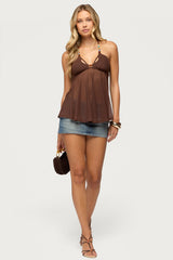Alesi Beaded Tie Back Top