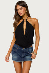 Metta Ring Cutout Halter Top