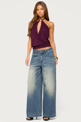 Metta Ring Cutout Halter Top