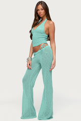 Bena Textured Knit Flared Trousers