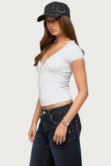 Balor Lace Up V Neck T Shirt