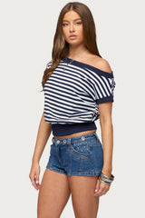 Philly Striped Off Shoulder Top