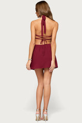 Delaina Rhinestone Chiffon Mini Dress