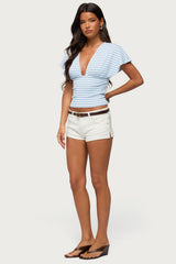 Chassidy Striped Flutter Top