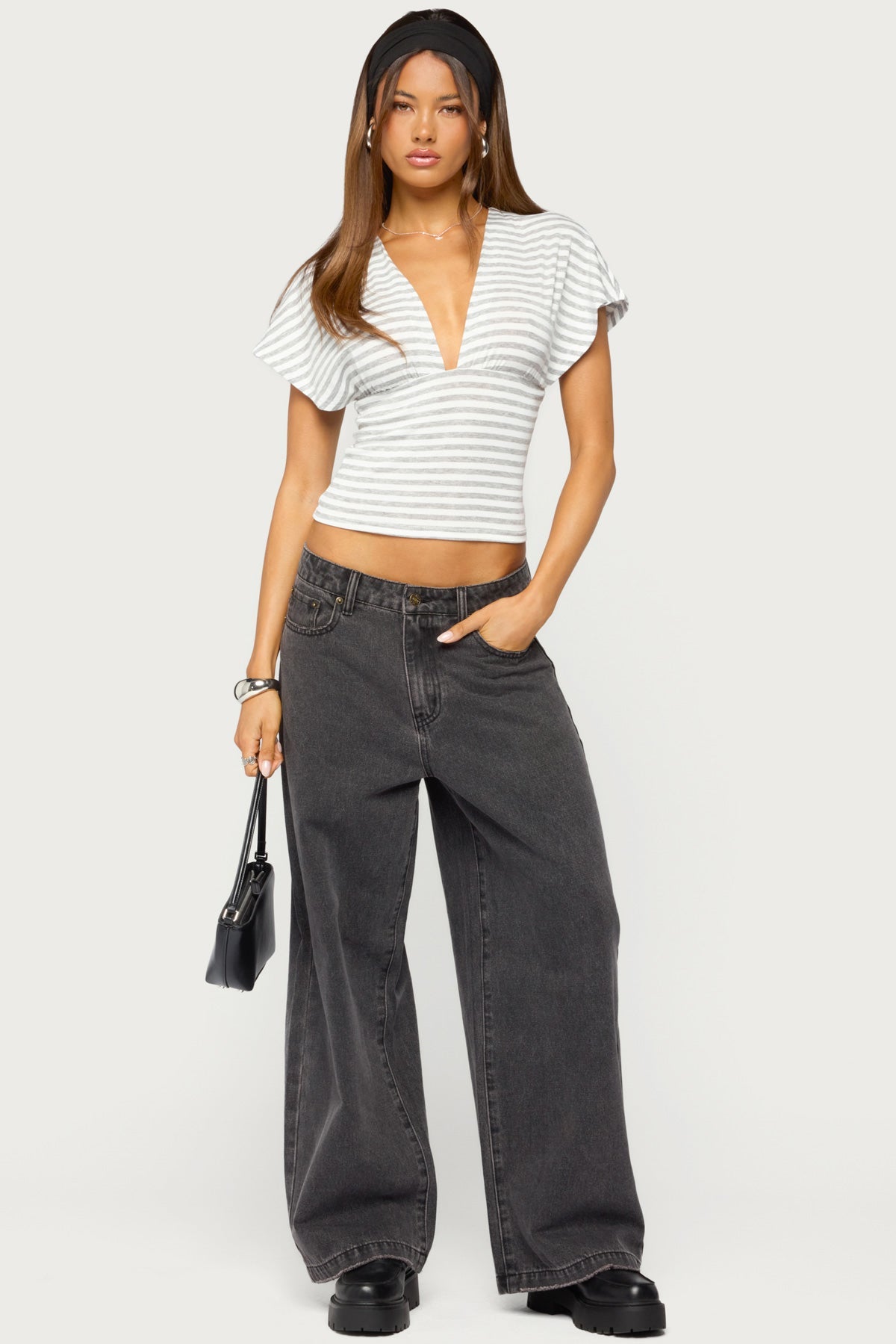 Chassidy Striped Flutter Top