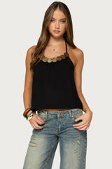 Gale Wood Disc Halter Top